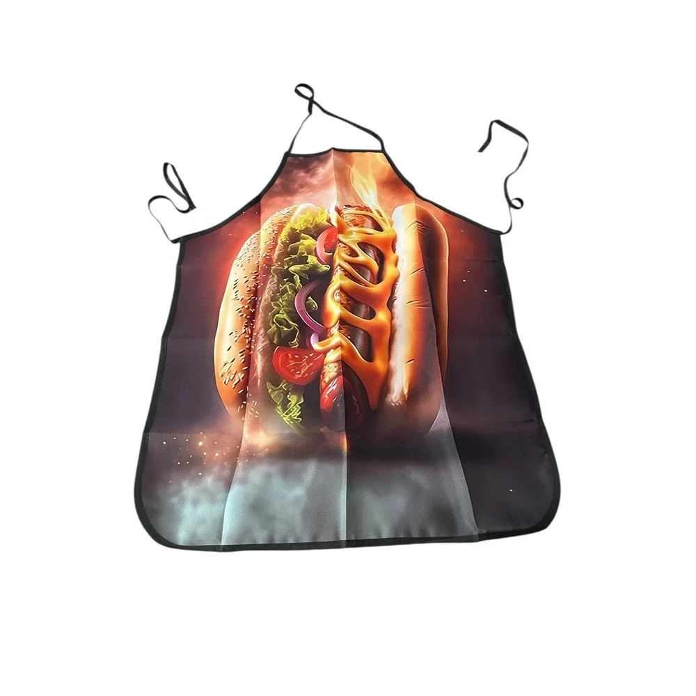 NEW novelty adult ONE SIZE apron full coverage funny HOT DOG PARTY TIME‎